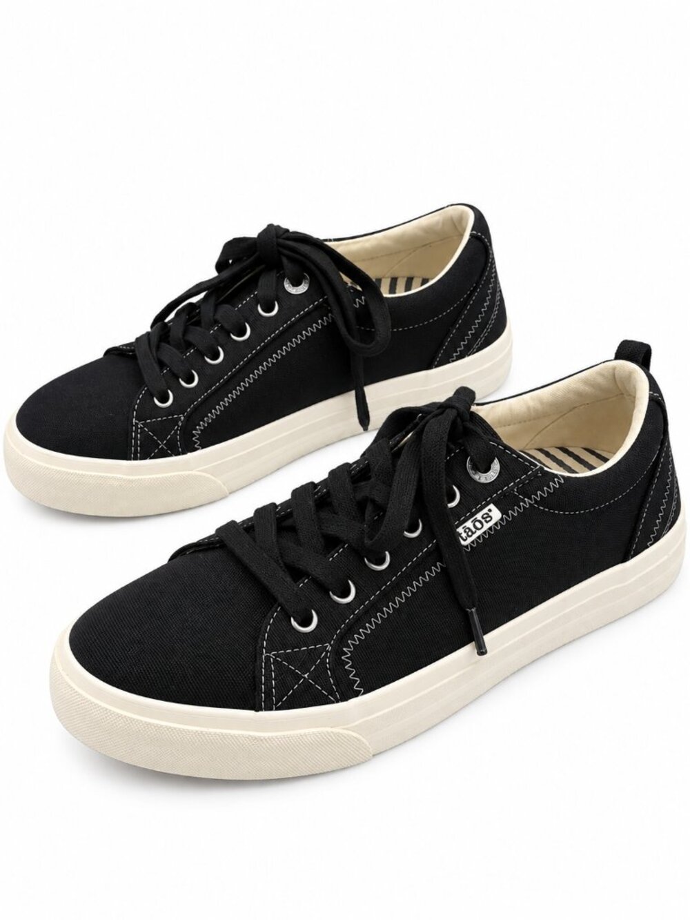 Taos Plim Soul Black Canvas Sneakers Size 9.5 Comfort Walking Platform